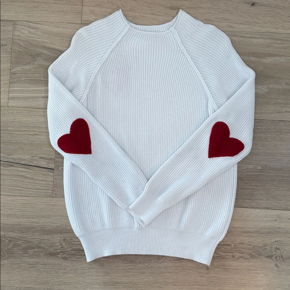 Lascana Elbow Heart Sweater, creamy white, size 8/10 - Picture 1 of 13